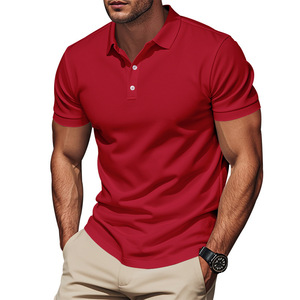 Polo de Secado Rápido para Hombre, Color Sólido, Poliéster Fino, Manga Corta, Cuello Camisero, Estilo Golf - Product Image 5