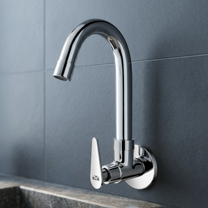 Robinet mural en alliage de zinc finition chromée, corps long, pour lavabo, eau froide, robinet de machine à laver durable - Product Image 3