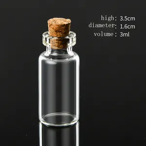 Bouteilles Schering 1ml 2ml 3ml 5ml 6ml flacons en verre en gros bouteille de souhait en verre avec liège