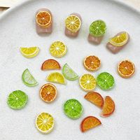 30pcs Resin Lemon Tiga Dimensi Realistis untuk Hiasan Kuku, Berbagai Warna, Patch Dekorasi Nail Art DIY, Mini Buah Jeruk