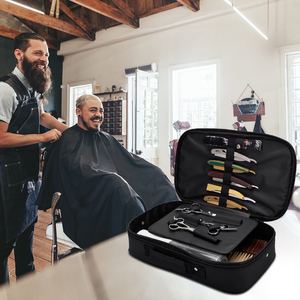 Estuche Profesional <span class=keywords><strong>WangDa</strong></span> para Tijeras de Peluquería, Multifuncional, de Nailon Negro con Cierre, para Brochas, Herramientas de Peluquería y Estilismo - Product Image 4