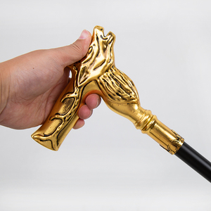 Canne de luxe en forme de tête de cerf avec poignée en laiton et tige noire pour la marche et le soutien - Product Image 3
