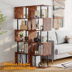Estante de Almacenamiento de Madera y Hierro de Múltiples Niveles, Organizador de Esquina, Estante de Exhibición Independiente para Sala de Estar, Tamaño Personalizado, Rectangular y Duradero - Product Image 3