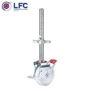 Fabricado 6 polegadas <span class=keywords><strong>Nylon</strong></span> Andaimes Roda Caster Ajustável Com Freio Duplo Para Andaimes - Product Image 3