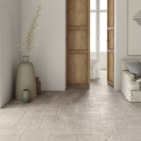 Carreaux de sol en céramique noire vieillie style vintage, antidérapants, mats, épaisseur 8,5 mm, texture rétro imitation pierre pour villas, hôtels, hôpitaux