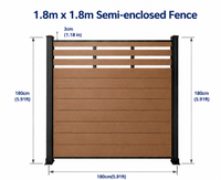Panneaux de clôture semi-privée en WPC anthracite foncé, lames de clôture en bois composite pour villa, patio, jardin, cour arrière