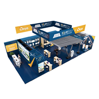 Stand d'exposition haut de gamme IZEXPO, stand professionnel pour salon professionnel, stand d'exposition en bois, montage facile, stand d'exposition personnalisable