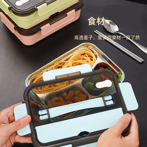 Contenitore Termico per Alimenti Personalizzato da 1,2L, 3 Scomparti, in Acciaio Inox, per Adulti/Ufficio - Product Image 3