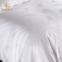 Ensemble de housse de couette en jacquard blanc, 100% coton satiné, ensemble de literie doux et respirant, linge de lit d'hôtel, 4 pièces