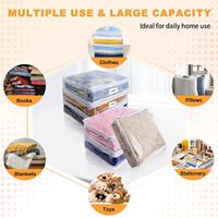 Sacs de rangement pour vêtements en plastique transparent avec fermeture éclair, lot de 6, sacs de rangement en plastique pour vêtements, pulls, couvertures, draps