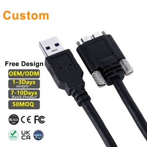 Cable de Carga USB-A a Micro USB con Logotipo Personalizado LUNGKAY, con Tornillos de Bloqueo M2, Cable de Transferencia Rápida de 5 Gbps, Cable USB 3.0 Micro B - Product Image 1