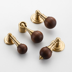 French Style <b>Walnut</b> <b>Cabinet</b> Handle Brass Round Drawer Knob Single Hole Durable Furniture Hardware - Product Image 3