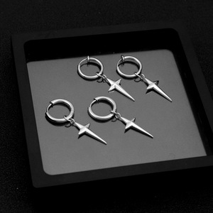 Pendientes Colgantes con Diseño Sencillo y Original, Estilo Retro Hiphop, en Forma de Cruz, de Acero Inoxidable, Unisex, Joyería de Moda al por Mayor - Product Image 2