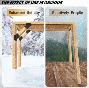 Kit de quincaillerie pour pergola extérieure en bois de cabane, supports d'angle à 3 voies, base de poteau DIY, poutres en bois pour tonnelles - Product Image 6