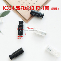 Vente en gros de trous de 4.5mm de cordon à ressort en plastique pour sacs, chapeaux, lacet, vêtements