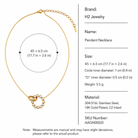 Collana con Ciondolo a Cerchio Intrecciato con Lettera D in Acciaio Inossidabile Placcato Oro 18K e Zirconi, Stile Lusso Discreto, per Donna - Vendita all'Ingrosso
