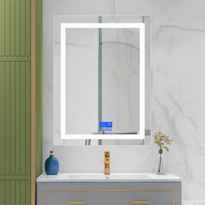 Miroir de salle de bain LED intelligent moderne sans cadre, rétroéclairé, rectangulaire, avec capteur tactile, anti-buée, pour projets hôteliers - Product Image 1