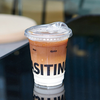Gobelets en Plastique PET Jetables Transparents de 16 oz, Imprimés avec Logo Personnalisé, pour Matcha, Bubble Tea, Soda, Café Glacé, avec Couvercles
