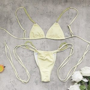 TW 2025 Nuovo <span class=keywords><strong>Design</strong></span> Personalizzato Set Bikini Tre Pezzi Tinta Unita con Copricostume a Maniche Lunghe, Costumi da Bagno e Abbigliamento da Spiaggia per Donne - Product Image 3