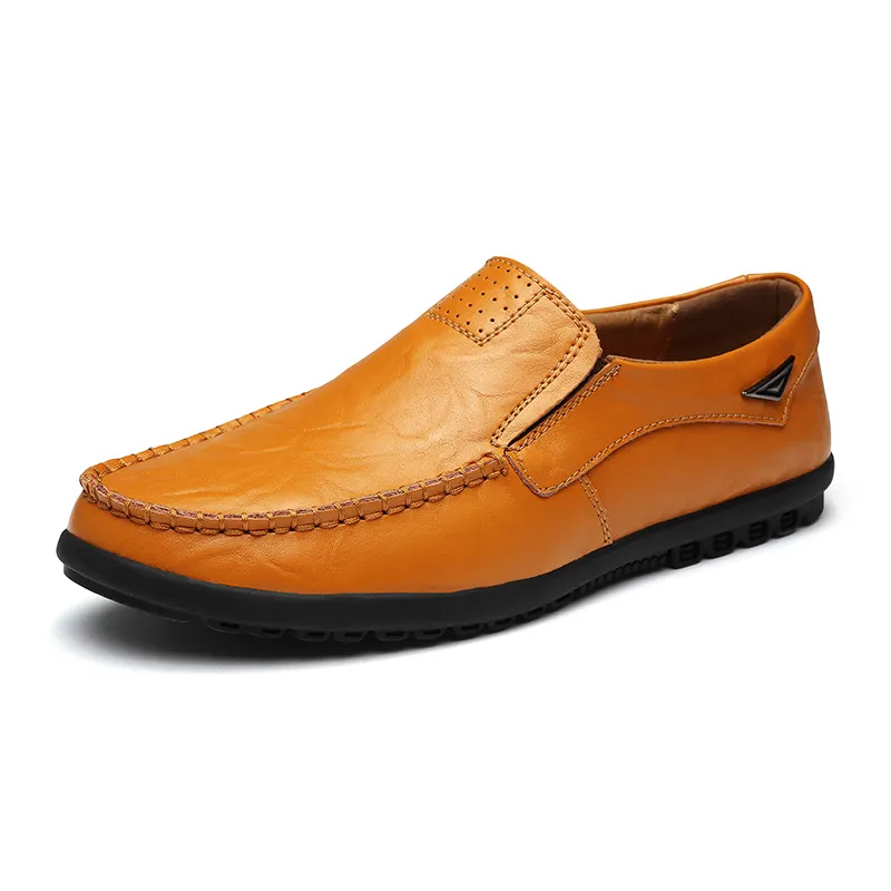 Chaussures d'affaires Nouveau design Chaussures rondes en cuir pour hommes en PU de grande qualité pour la marche en plein air Chaussures habillées en caoutchouc de grande taille pour hommes