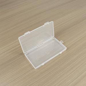 Transparent Plastic Storage <b>Box</b> Rectangle 14.8x7.9x1.7cm Double Clasp Jewelry Stationery <b>Tool</b> Organizer Case - Product Image 3