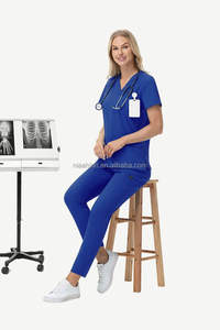 नए उत्पाद डॉक्टर और स्क्रैब की वर्दी सेट मेडिकल स्क्रब नर्सिंग जॉगर सेट कस्टम लोगो ठोस रंग सूट अस्पताल - Product Image 2