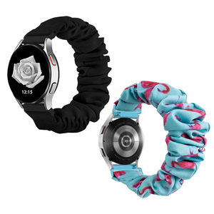 Cravate de cheveux florale pour Samsung Smart Watch 20/22mm Gros intestin <span class=keywords><strong>Bracelet</strong></span> en <span class=keywords><strong>tissu</strong></span> à la mode et luxueux <span class=keywords><strong>Bracelet</strong></span> personnalisé - Product Image 4