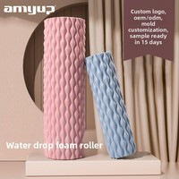 Rouleau de massage en mousse EVA à picots, style goutte d'eau, pour relaxation musculaire, bâton de massage creux, cylindre de yoga