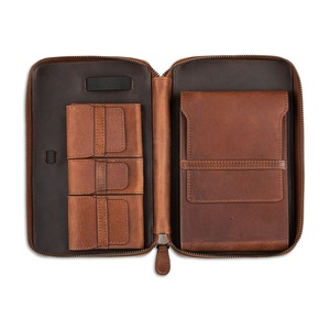 Sac à cigares vintage en cuir de grand volume avec logo personnalisé coupe-cigare acceptable sac de rangement pour briquet à fumer - Product Image 3