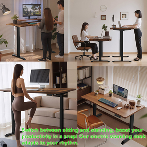 All'ingrosso tavolo elettrico da ufficio elevante di larghezza regolabile in altezza per stare in piedi alzando il telaio di Base della scrivania bianca - Product Image 2