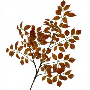 Feuilles de glycine artificielles peintes en bois pour décoration intérieure et extérieure de mariage, arrangement floral salon - Product Image 6