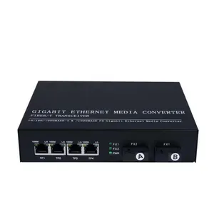 Convertidor de medios Gigabit Ethernet con 2 puertos de fibra, GZ-LINK