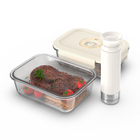 Verrerie de haute qualité pour four et micro-ondes boîte de rangement sous vide régulière récipient alimentaire en verre avec couvercle en PP avec pompe manuelle