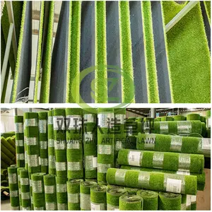 Uv प्रतिरोधी आउटडोर हरे रंग के लिए सिंथेटिक गार्डन कृत्रिम टर्फ कालीन घास