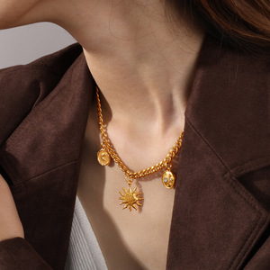 Colgantes con símbolos retro europeos y americanos, formas mixtas, acero inoxidable chapado, accesorios de joyería DIY para la fabricación de collares - Product Image 4