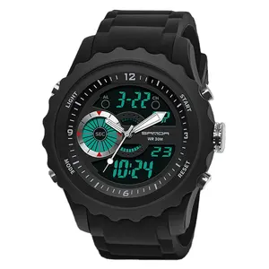 CW-495 LED double affichage chronographe quartz montre de sport décontractée montres numériques pour hommes