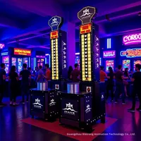 Hercules Power King : Machine de force de poing d'arcade à monnayeur, avec grand marteau métallique et planche de frappe, style sportif, version anglaise