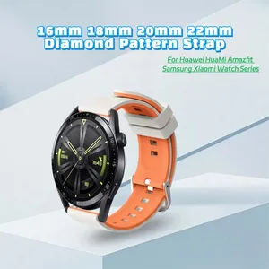 Bracelet 16mm 18mm 20mm 22mm pour <span class=keywords><strong>HuaMi</strong></span> <span class=keywords><strong>Amazfit</strong></span> GTR GTS 4 3 2, bracelet à motif diamant pour Samsung Xiaomi Huawei Watch GT 2 3 4 5 Pro - Product Image 1