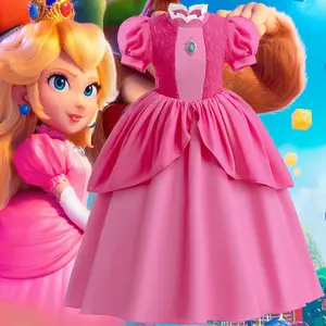 2023 nuevo vestido de princesa UP Halloween traje de Navidad Super Brothers Mairo vestido para niñas vestidos 2-12 niños ropa fiesta