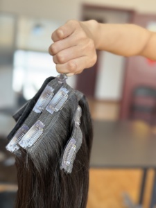 Extensions de cheveux invisibles en forme de pieuvre 10D sur mesure, cheveux vierges bruts, 22 pouces, gamme de 40%, couleur ombrée brun, lisses et soyeuses - Product Image 3