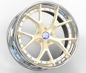 2-pieces Customizable Forged wheels 18/19/20/21 inch 6061-T6 Aluminum alloy wheel rims Customized color rivet decoration