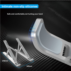 Charmount máy tính xách tay bàn có thể gập lại nhôm có thể điều chỉnh chiều cao tăng làm mát máy tính xách tay đứng - Product Image 3