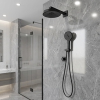 Ensemble de douche mural encastré noir mat chaud/froid, le plus vendu, pour hôtel