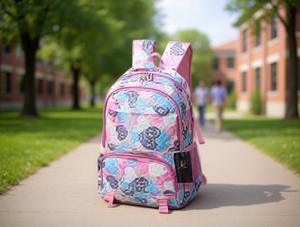 Zaino Studentesco 15 Pollici con Chiusura a Cerniera, Motivo Cartone Animato, Uso Scolastico, Unisex, Alla Moda, in Poliestere - Product Image 2