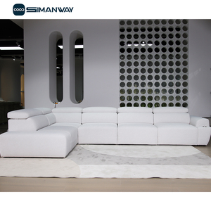 Divano Componibile Angolare a L Reclinabile Elettrico Estensibile in Tessuto Bianco Moderno di Fabbrica OEM per Villa - Product Image 6