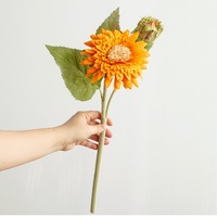 Fleur artificielle tournesol Teddy à tige unique en gros, fleur décorative pour la maison et la table à manger, accessoires de photographie