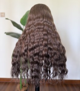 Prezzo all'ingrosso per la parrucca europea del pizzo dei capelli delle ragazze con le onde naturali 5x5 ad alta definizione chiusura del pizzo morbida parrucca medica - Product Image 1