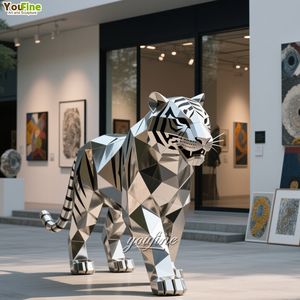 Zoo entrada decoración feroz vida silvestre arte Acero inoxidable Tigre estatua escultura - Product Image 1