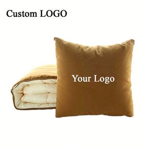 Custom Embroidery Logo Soft Flannel 2 in <b>1</b> Pillow Blanket Foldable Travel Airplane and Promotional <b>Gifts</b> - Product Image 6