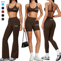 Shorts de course pour filles, pantalons de yoga sans couture, ensemble de vêtements de yoga pour femmes, soutien-gorge de sport, pantalons larges pour femmes